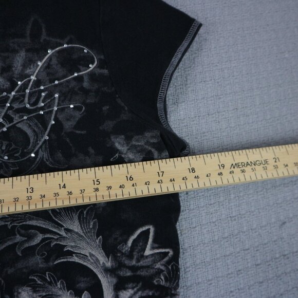 Blue Canyon Made in USA Embellished Butterfly Tee Shirt Womens Large - Picture 6 of 8